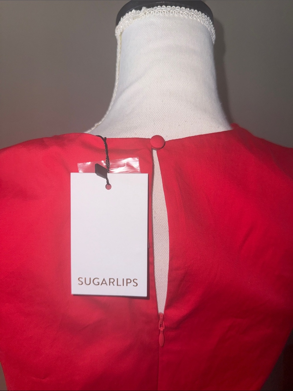 Sugarlips Elliana color block crew neck cotton shift dress  pink and red NWT - Picture 4 of 9